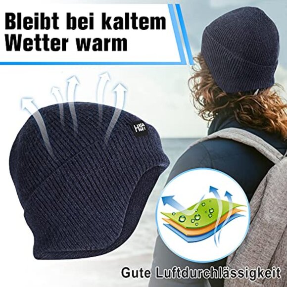Warm Winter Knit Hat Fleece Lined Ear Protection Beanie Outdoor Activities main image 5